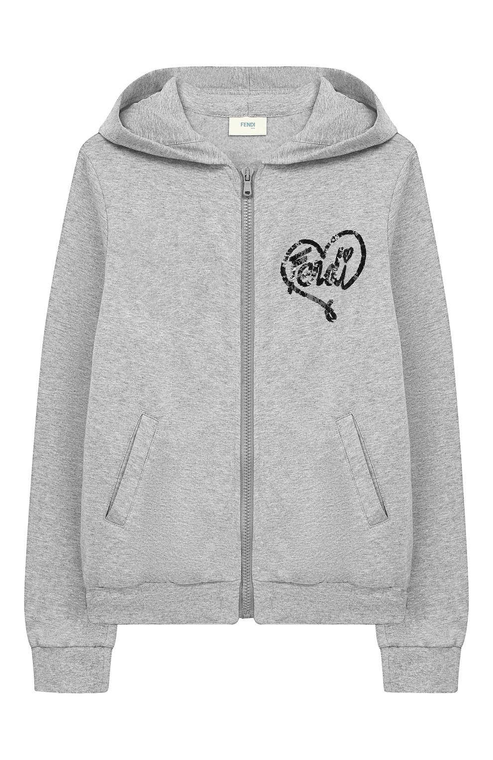 Хлопковый кардиган на молнии с капюшоном FENDI, арт. JFH061/A4RA/10A-12A, фото 1