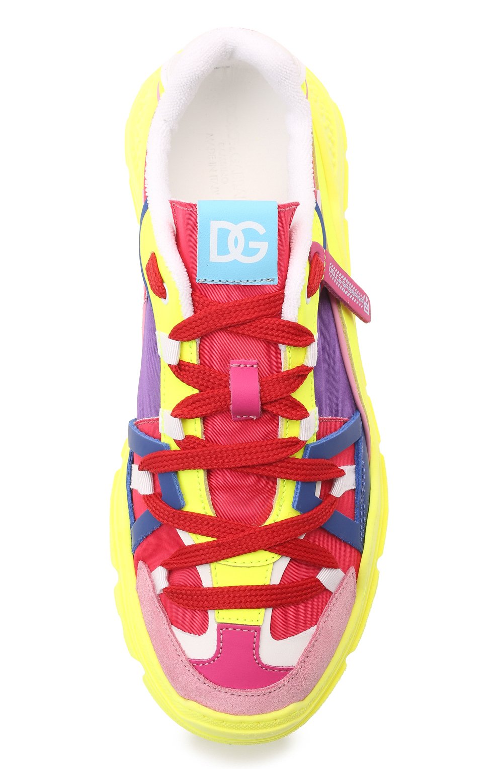 Кожаные кроссовки DOLCE & GABBANA разноцветного цвета по цене 42350 руб., арт. DA5052/AY608/24-28, фото 4 Кожаные кроссовки DOLCE & GABBANA, арт. DA5052/AY608/24-28, фото 4