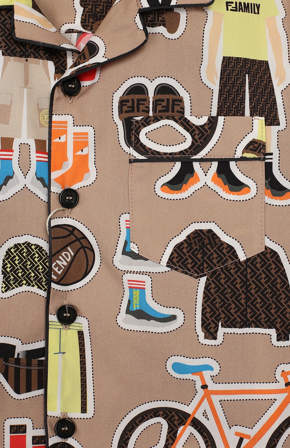 Хлопковая рубашка FENDI разноцветного цвета по цене 48950 руб., арт. JMC100/AACU/3A-6A, фото 3 Хлопковая рубашка FENDI, арт. JMC100/AACU/3A-6A, фото 3