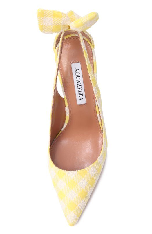 Текстильные туфли Bow Tie 105 Aquazzura DENHIGP0-PJQ-DIS Жёлтый  DENHIGP0-PJQ-DIS Фото 6