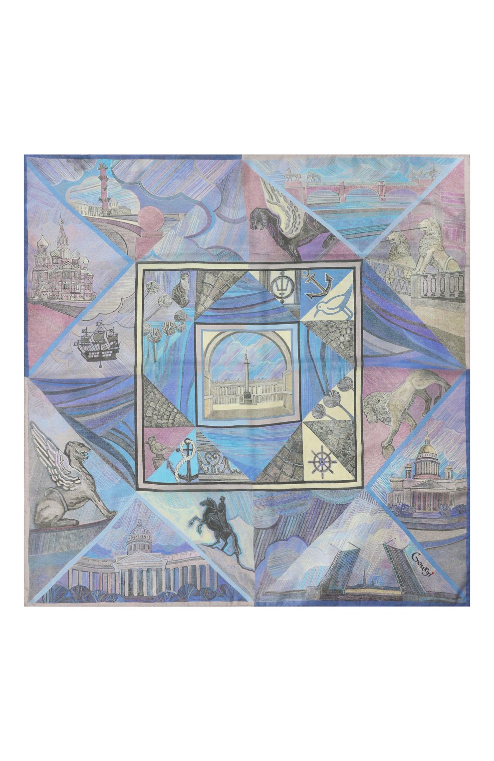 Шелковый платок санкт-петербург GOURJI, арт. 91153537/44172, фото 4