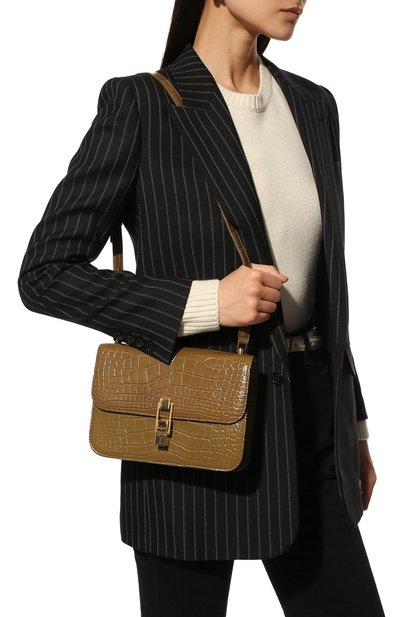Сумка carre из кожи аллигатора SAINT LAURENT, арт. 633214/E5V0K/AMIS, фото 2