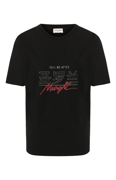 Женская хлопковая футболка SAINT LAURENT, арт. 590384/YBMJ2