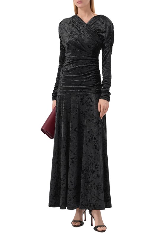 Бархатное платье Ganni A1030169 Чёрный  A1030169 Фото 2