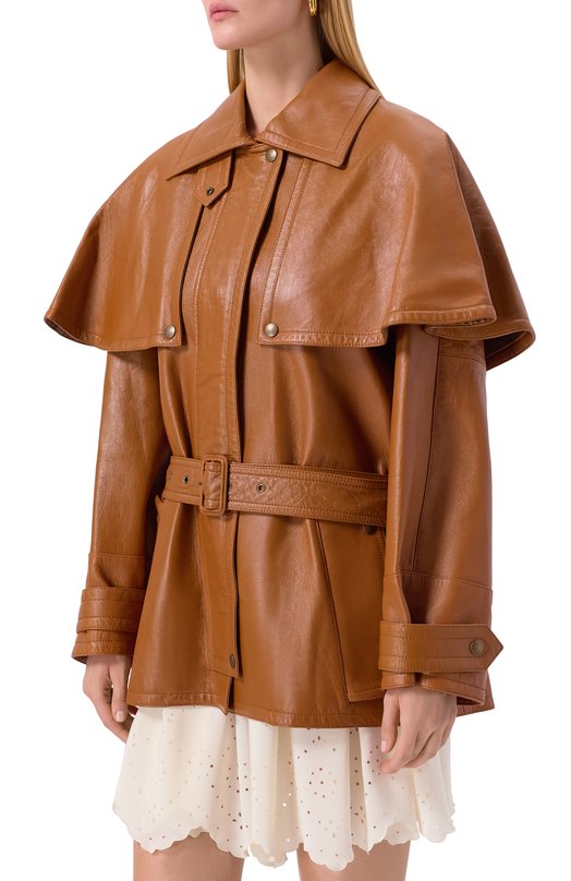 Кожаная куртка Chloé CHC24WCM20202 Коричневый  CHC24WCM20202 Фото 3