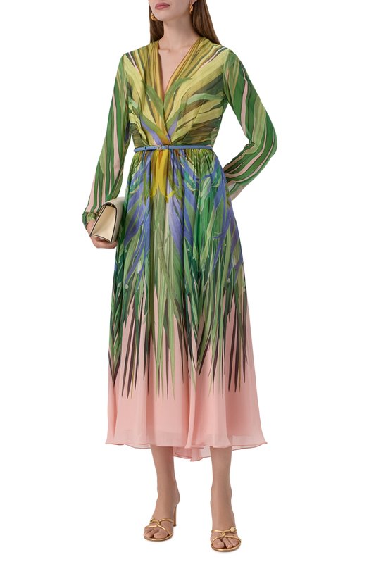 Платье из вискозы и шелка Elie Saab D0750PP25/VI005 Разноцветный  D0750PP25/VI005 Фото 2