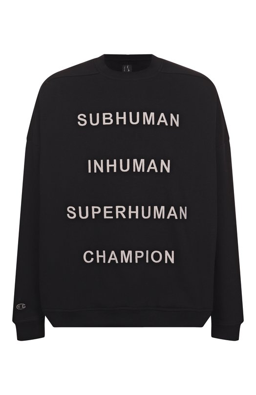 Хлопковый свитшот Rick Owens CM01E1669/CHFE Чёрный CM01E1669/CHFE