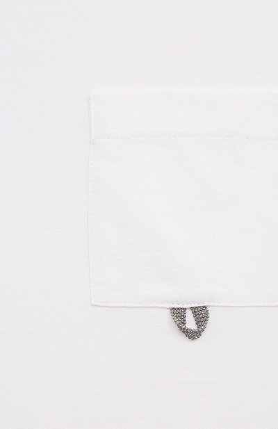 Хлопковая футболка BRUNELLO CUCINELLI белого цвета по цене 21500 руб., арт. B0A45T095B, фото 3 Хлопковая футболка BRUNELLO CUCINELLI, арт. B0A45T095B, фото 3