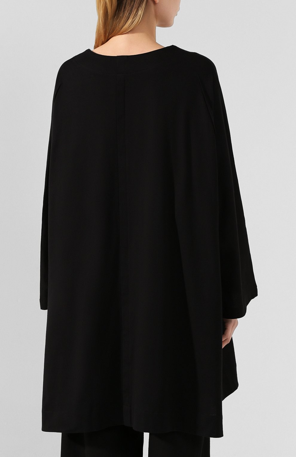 Хлопковый пуловер YOHJI YAMAMOTO черного цвета по цене 37150 руб., арт. NN-T19-087, фото 4 Хлопковый пуловер YOHJI YAMAMOTO, арт. NN-T19-087, фото 4