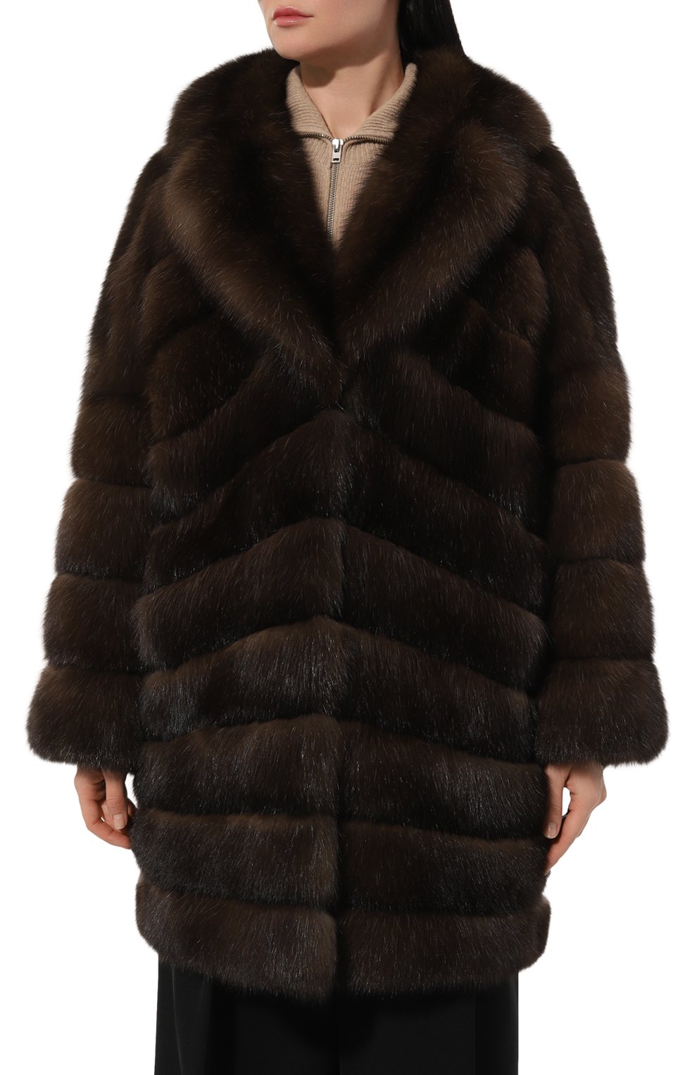 Шуба из меха соболя VICTORIA KUSENKOVA темно-коричневого цвета по цене 3982000 руб., арт. 723500004635, фото 3 Шуба из меха соболя VICTORIA KUSENKOVA, арт. 723500004635, фото 3