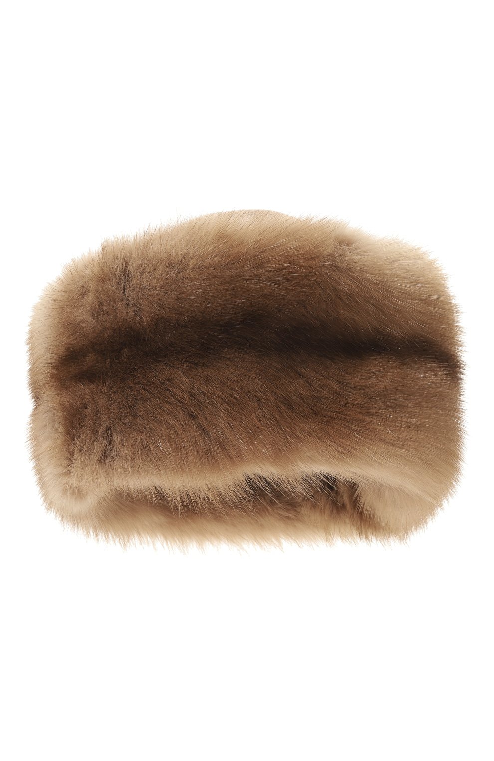 Меховая шапка из норки и соболя VICTORIA KUSENKOVA светло-коричневого цвета по цене 336600 руб., арт. 061913694455, фото 1 Меховая шапка из норки и соболя VICTORIA KUSENKOVA, арт. 061913694455, фото 1