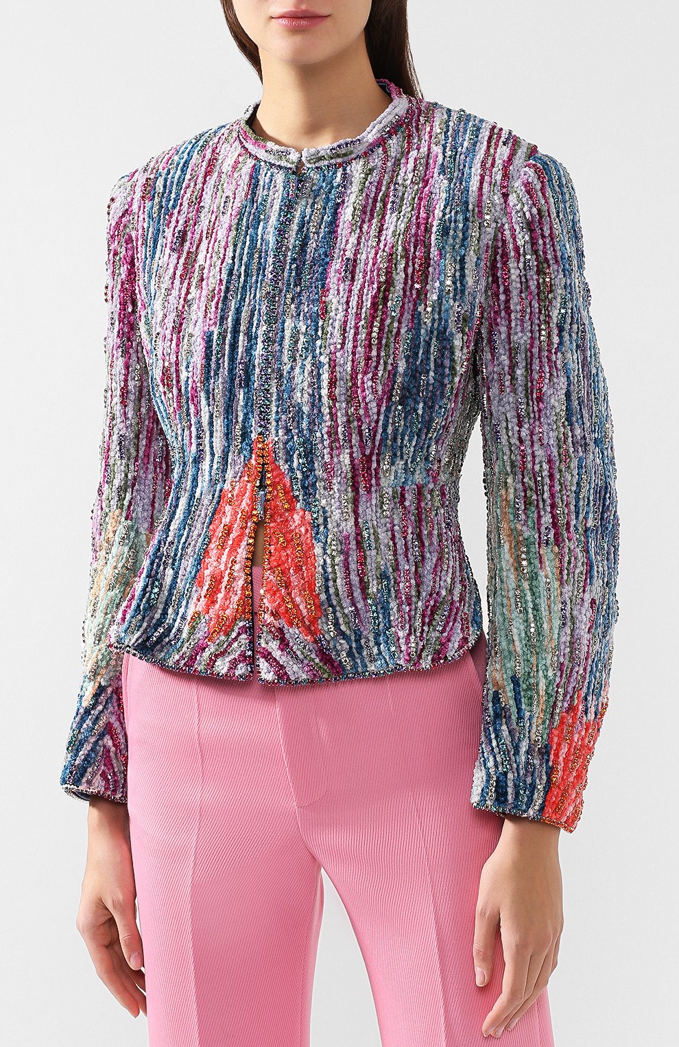 Жакет с декоративной отделкой GIORGIO ARMANI разноцветного цвета по цене 1280000 руб., арт. 8WHGR004/T00HK, фото 3 Жакет с декоративной отделкой GIORGIO ARMANI, арт. 8WHGR004/T00HK, фото 3