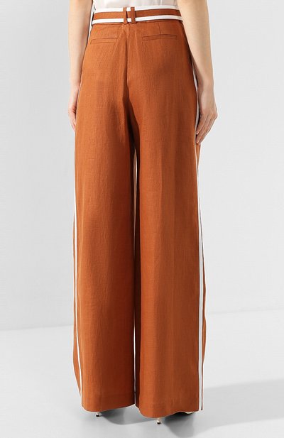 Льняные брюки ZIMMERMANN коричневого цвета по цене 68500 руб., арт. 7710PSUP, фото 4 Льняные брюки ZIMMERMANN, арт. 7710PSUP, фото 4