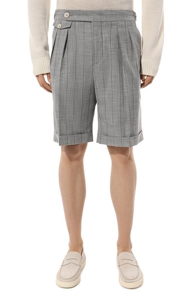 Шорты из хлопка и шерсти BRUNELLO CUCINELLI серого цвета по цене 130500 руб., арт. MS484B2298, фото 3 Шорты из хлопка и шерсти BRUNELLO CUCINELLI, арт. MS484B2298, фото 3