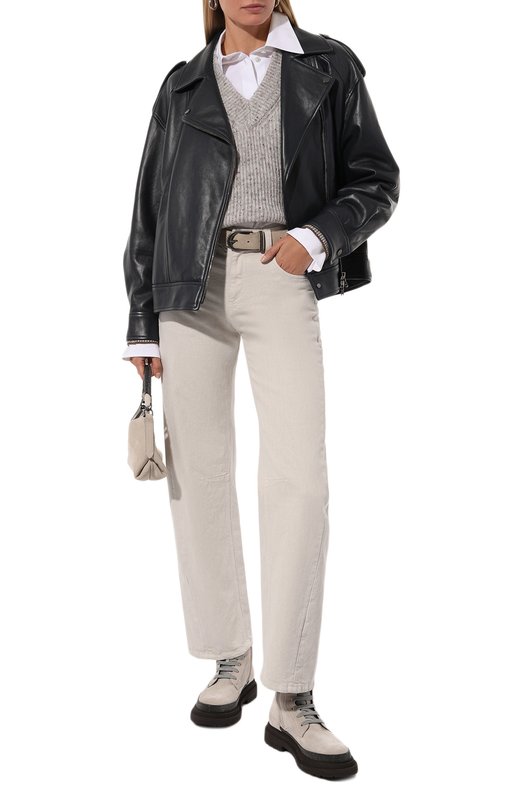 Кожаная куртка Brunello Cucinelli MPNGI7993P Синий  MPNGI7993P Фото 2