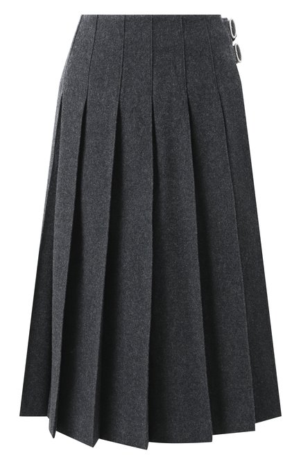 Женская шерстяная юбка JIL SANDER темно-серого цвета, арт. J40MA0153-J40182 | Фото 1 (Материал внешний: Шерсть; Драгоценные камни: Проставлено; Длина Ж (юбки, платья, шорты): Миди; Материал сплава: Проставлено)