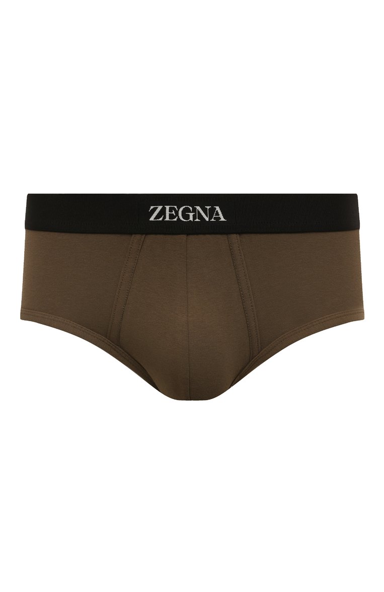 Мужские хлопковые хипсы ZEGNA хаки цвета, арт. N3L61/173 | Фото 1 (Материал внешний: Хлопок; Материал сплава: Проставлено; Нос: Не проставлено; Кросс-КТ: бельё; Трусы М: Хипсы; Мужское Кросс-КТ: Трусы)