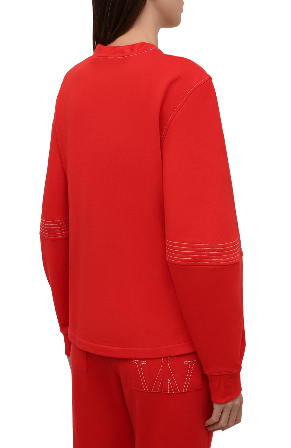Хлопковый свитшот JW ANDERSON красного цвета по цене 26950 руб., арт. JW0015 PG0717, фото 4 Хлопковый свитшот JW ANDERSON, арт. JW0015 PG0717, фото 4