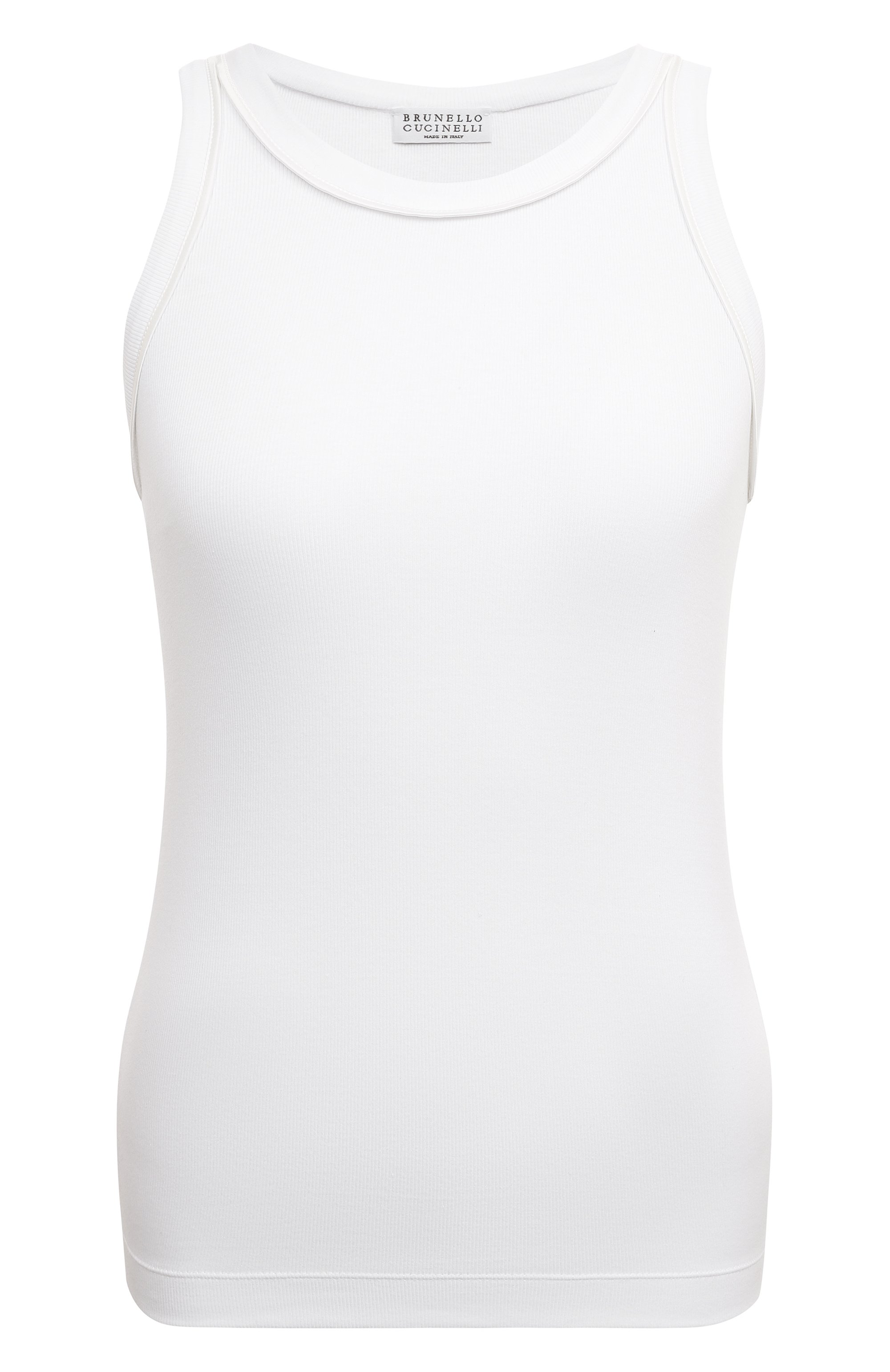 Хлопковая майка BRUNELLO CUCINELLI белого цвета по цене 54050 руб., арт. M0TC8EH700, фото 1 Хлопковая майка BRUNELLO CUCINELLI, арт. M0TC8EH700, фото 1