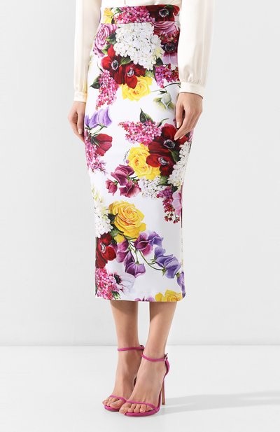 Юбка с принтом DOLCE & GABBANA разноцветного цвета по цене 78950 руб., арт. F4BJ1T/FSGPC, фото 3 Юбка с принтом DOLCE & GABBANA, арт. F4BJ1T/FSGPC, фото 3