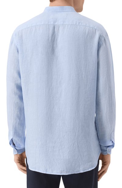 Льняная рубашка INLINUM голубого цвета по цене 24950 руб., арт. D0MENIC0_5, фото 4 Льняная рубашка INLINUM, арт. D0MENIC0_5, фото 4