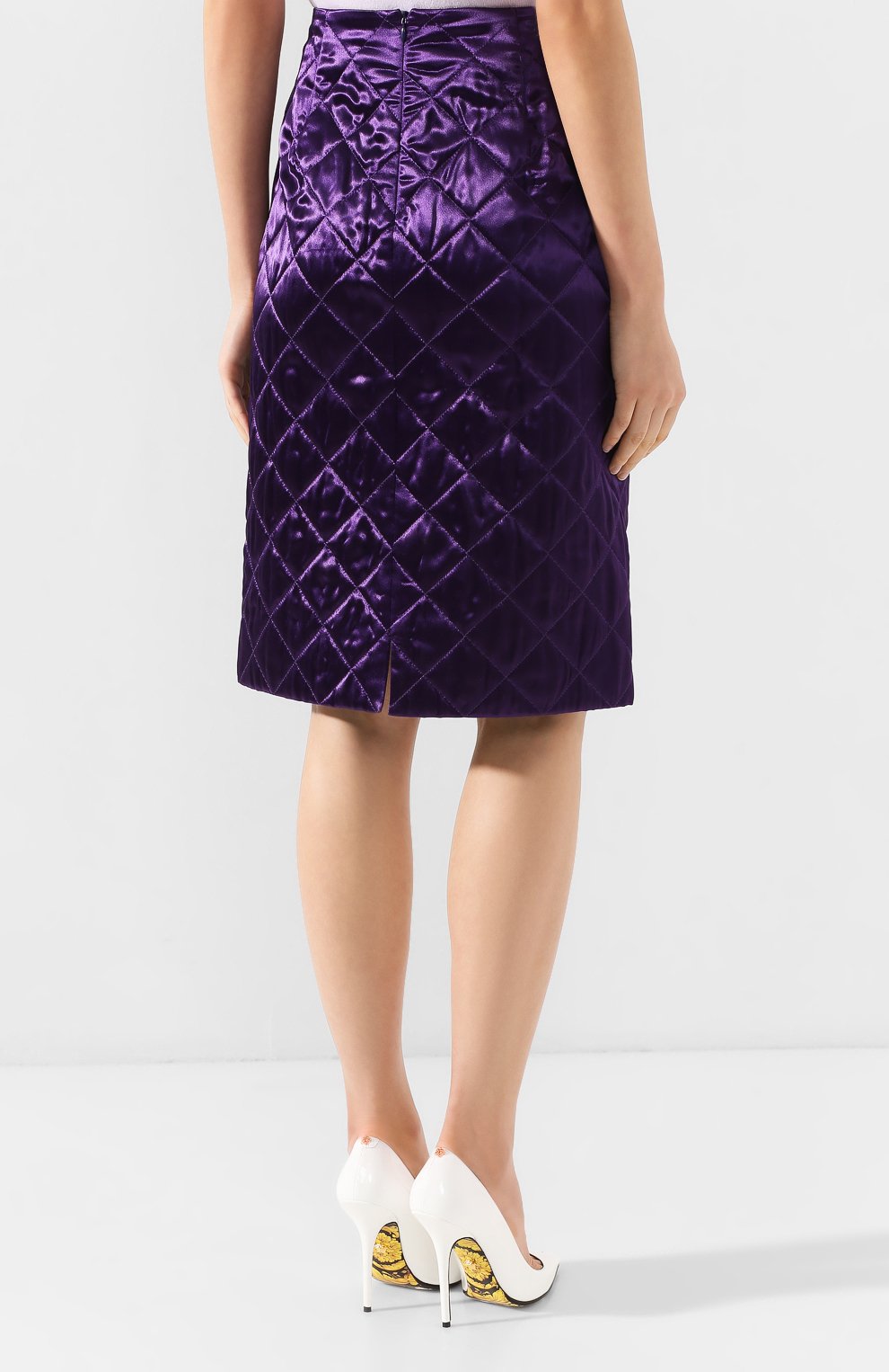 Стеганая юбка DRIES VAN NOTEN фиолетового цвета по цене 31550 руб., арт. 192-10800-8536, фото 4 Стеганая юбка DRIES VAN NOTEN, арт. 192-10800-8536, фото 4