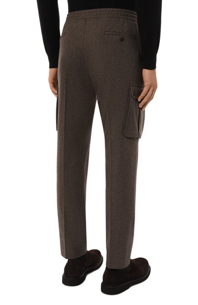 Шерстяные брюки-карго CORNELIANI коричневого цвета по цене 58400 руб., арт. 944L14-9418801, фото 4 Шерстяные брюки-карго CORNELIANI, арт. 944L14-9418801, фото 4