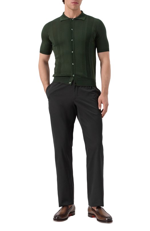 Брюки из хлопка и шелка Zilli CP201CM010790043U Чёрный  CP201CM010790043U Фото 2