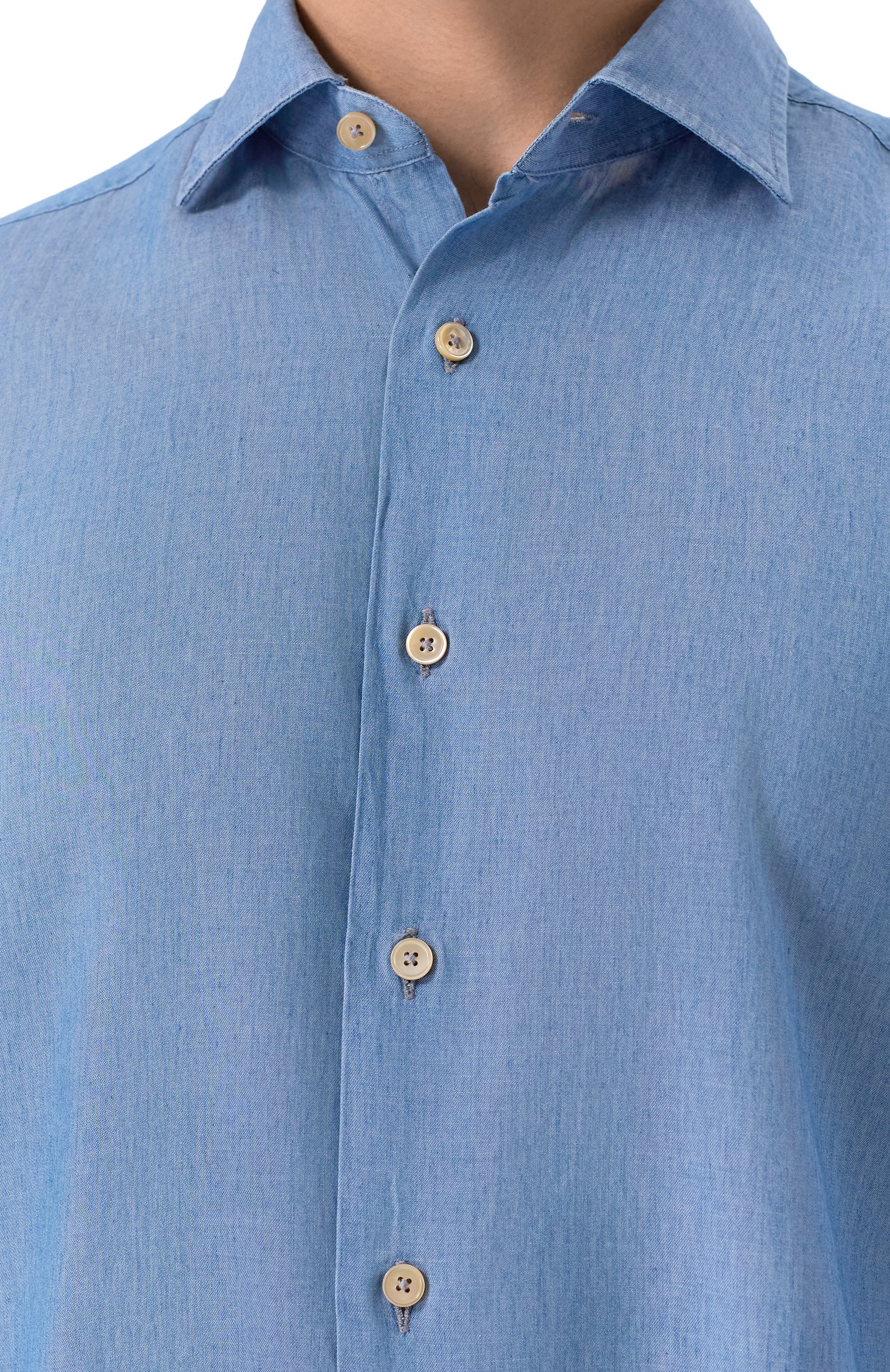 Хлопковая рубашка ALESSANDRO GHERARDI голубого цвета по цене 27850 руб., арт. REGENT5/7453, фото 5 Хлопковая рубашка ALESSANDRO GHERARDI, арт. REGENT5/7453, фото 5