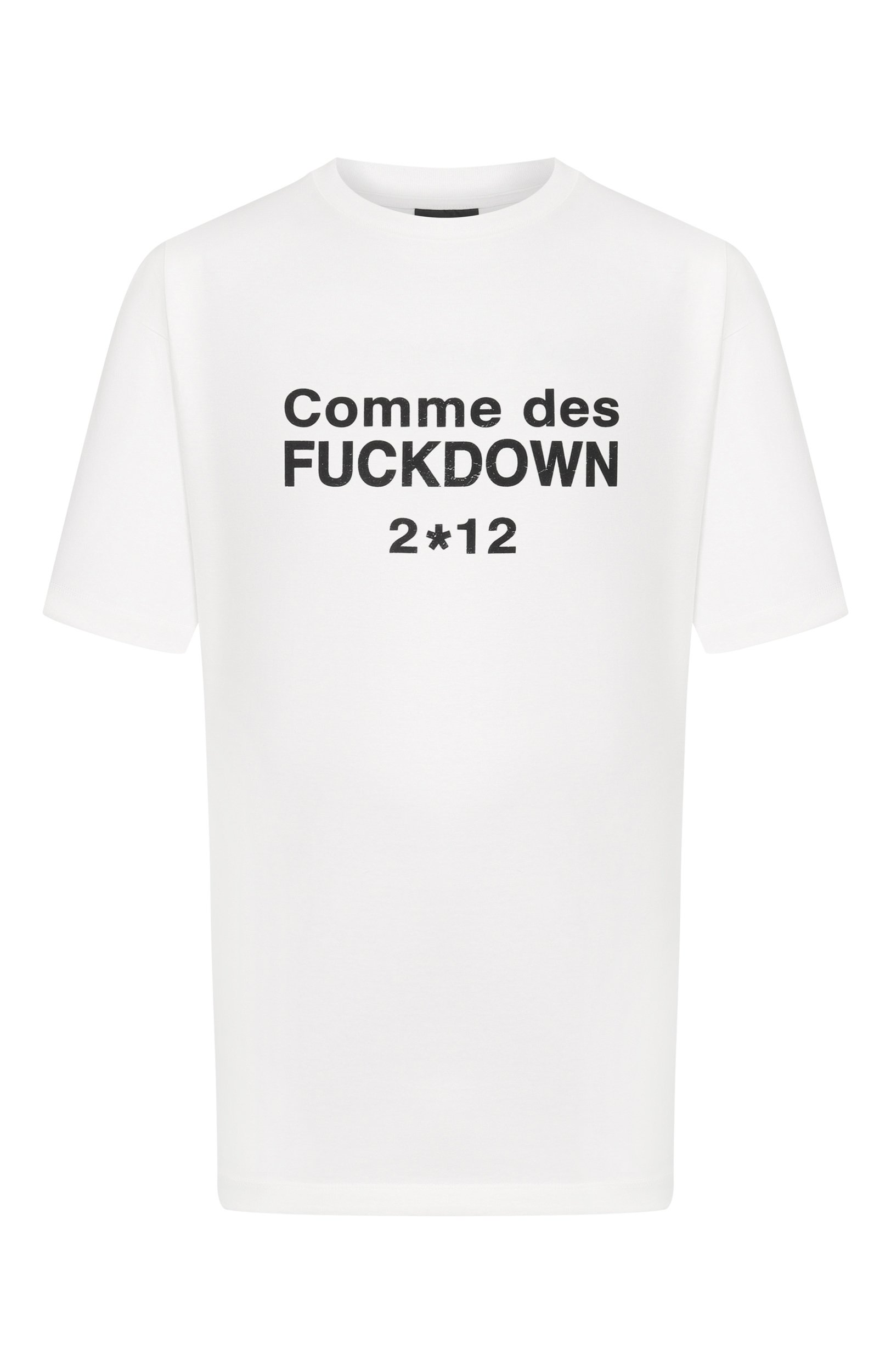 Хлопковая футболка COMME DES FUCKDOWN белого цвета по цене 6320 руб., арт. CFABU00019, фото 1 Хлопковая футболка COMME DES FUCKDOWN, арт. CFABU00019, фото 1