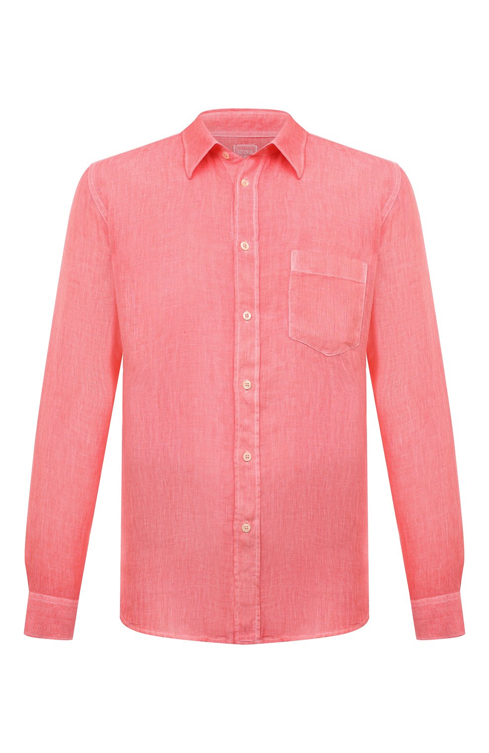 Льняная рубашка 120% LINO кораллового цвета по цене 26600 руб., арт. Y0M1425/0000115/S00, фото 1 Льняная рубашка 120% LINO, арт. Y0M1425/0000115/S00, фото 1