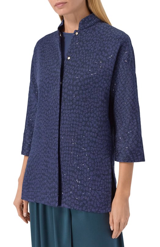 Жакет с отделкой пайетками Giorgio Armani GW002950/TE20159 Синий  GW002950/TE20159 Фото 3