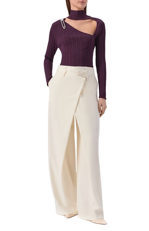 Шерстяные брюки Giuseppe di Morabito 06PSPA151 16327B Кремовый  06PSPA151 16327B Фото 2