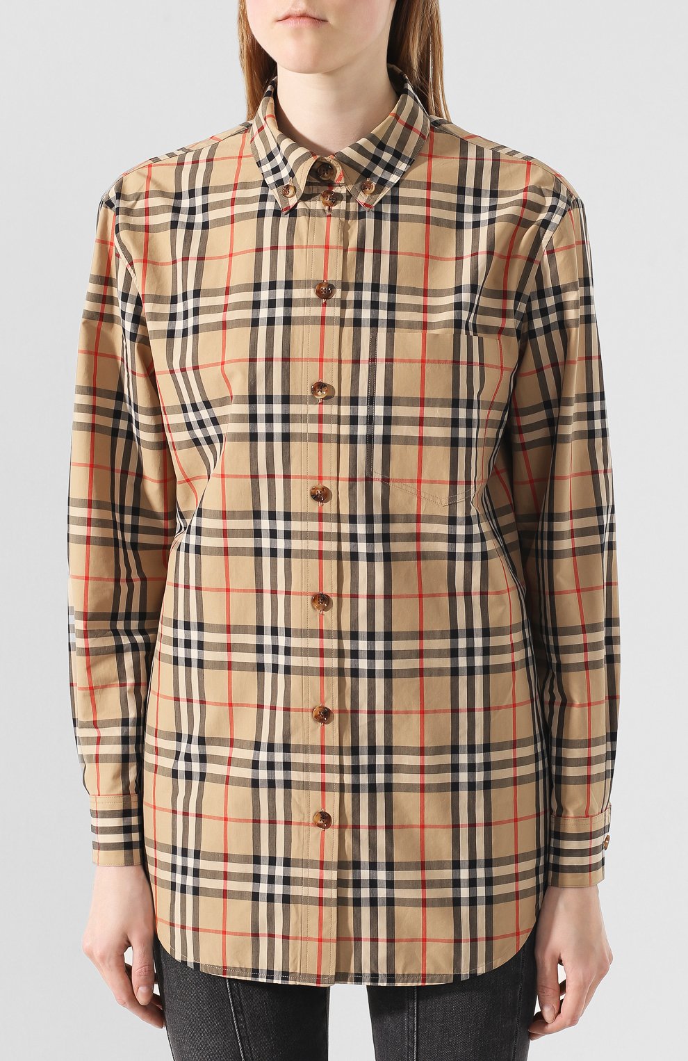 Хлопковая рубашка BURBERRY, арт. 8022797, фото 3