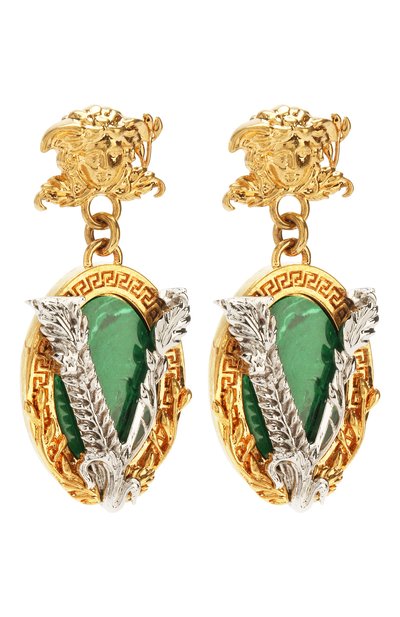 Серьги v-barocco VERSACE золотого цвета по цене 93650 руб., арт. DG2H372/DMTML, фото 3 Серьги v-barocco VERSACE, арт. DG2H372/DMTML, фото 3