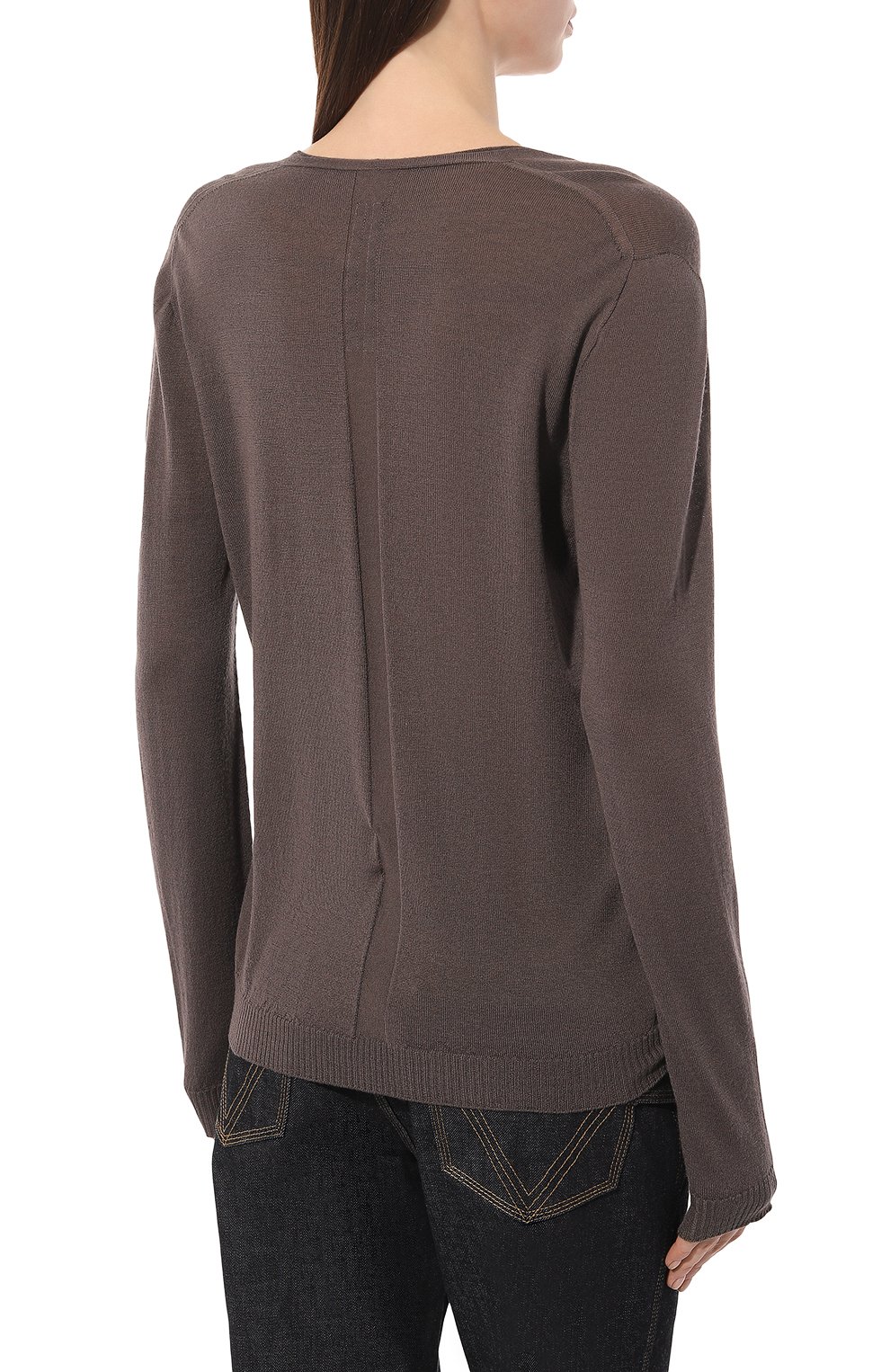 Шерстяной пуловер RICK OWENS коричневого цвета по цене 48100 руб., арт. RP01C5623/M, фото 4 Шерстяной пуловер RICK OWENS, арт. RP01C5623/M, фото 4