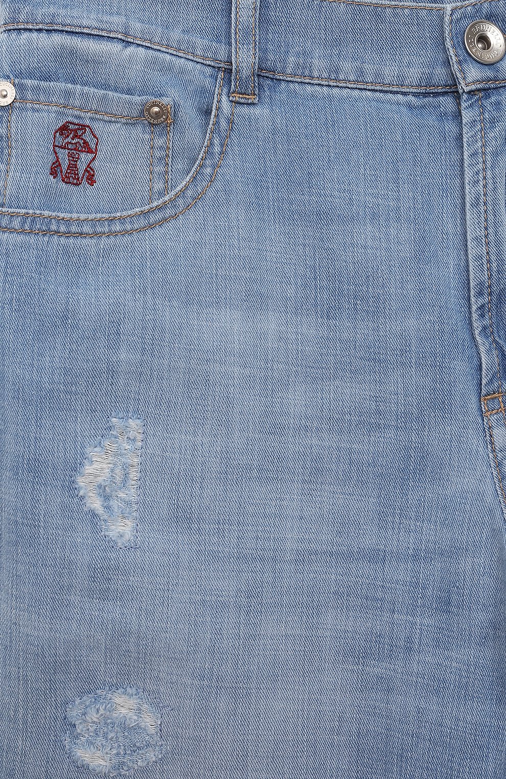 Джинсы BRUNELLO CUCINELLI голубого цвета по цене 43950 руб., арт. BE645D304C, фото 3 Джинсы BRUNELLO CUCINELLI, арт. BE645D304C, фото 3