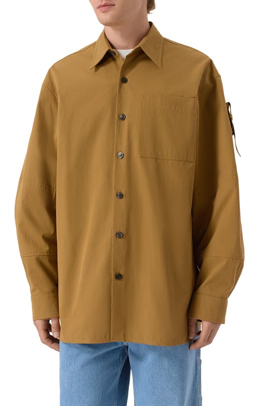Хлопковая рубашка Dries Van Noten 020775-2218-712 Бежевый  020775-2218-712 Фото 3
