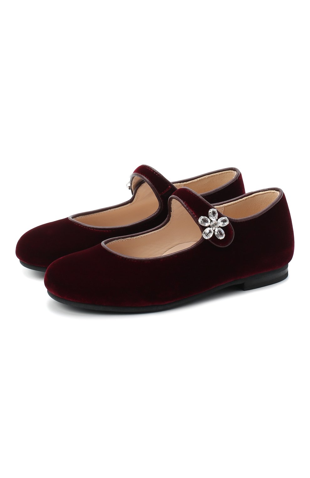 Бархатные балетки IL GUFO бордового цвета по цене 22450 руб., арт. G285/VELLUT0 ACC0PP/27-30, фото 1 Бархатные балетки IL GUFO, арт. G285/VELLUT0 ACC0PP/27-30, фото 1