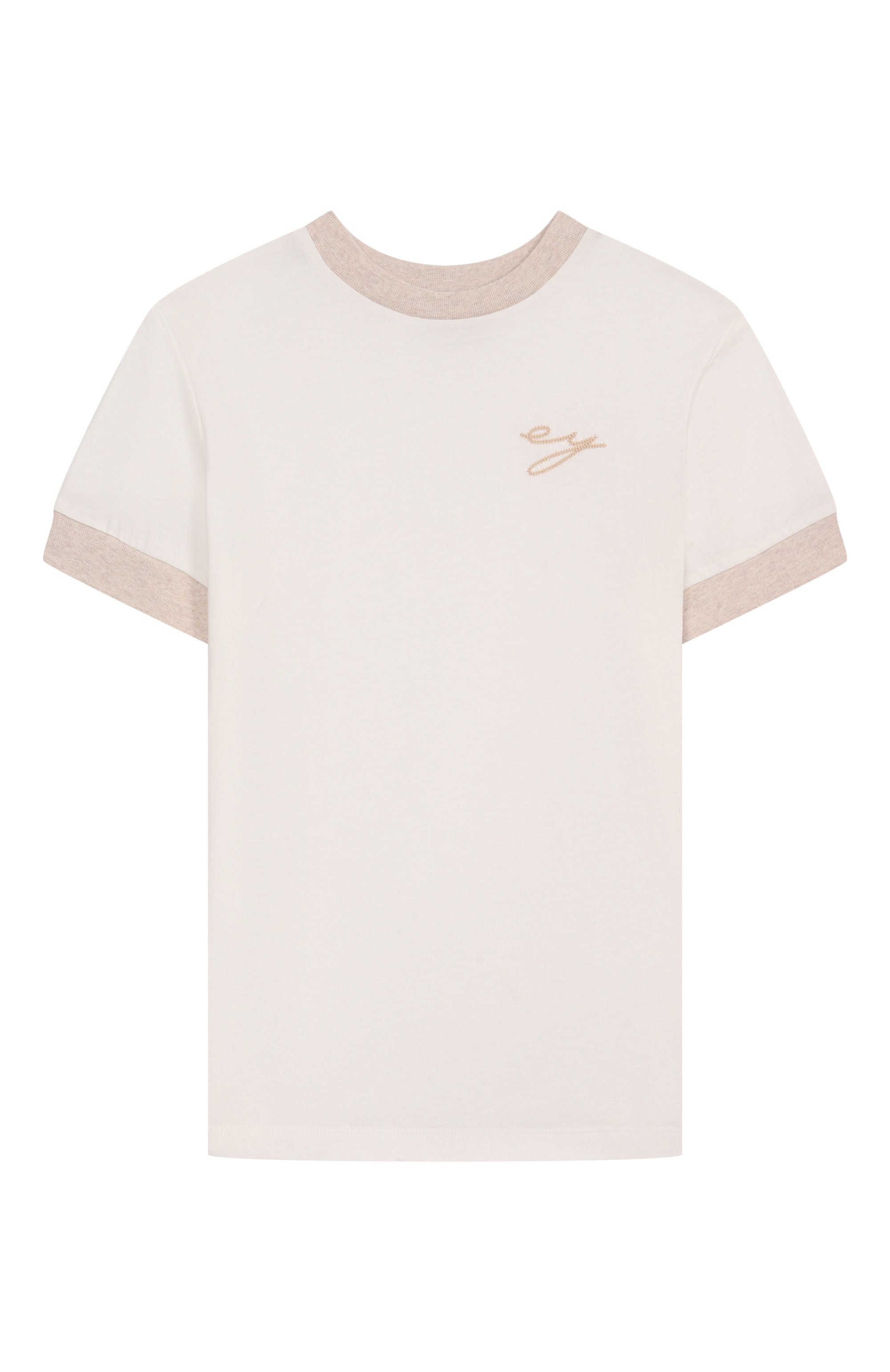 Хлопковая футболка ELEVENTY кремового цвета по цене 9195 руб., арт. EW8P21/Z1292/4-8, фото 1 Хлопковая футболка ELEVENTY, арт. EW8P21/Z1292/4-8, фото 1