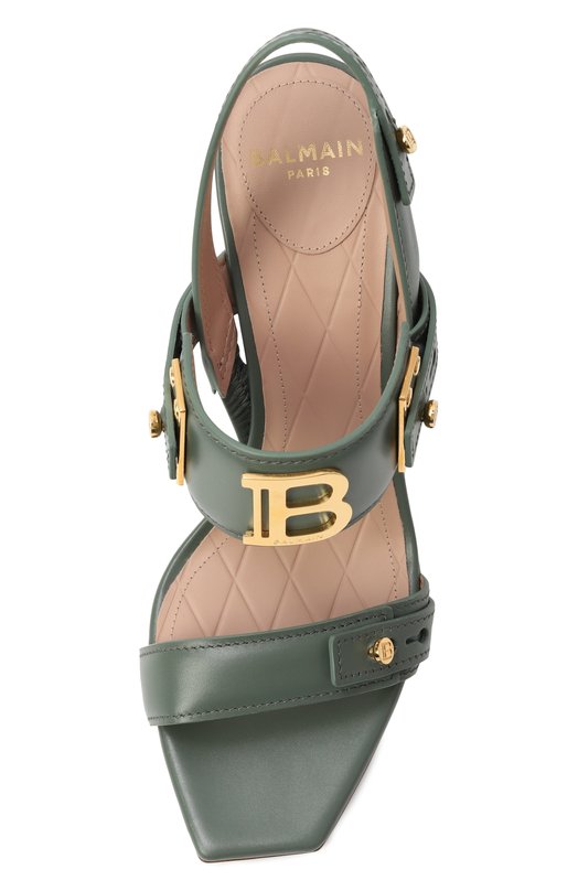 Кожаные босоножки B-Buzz 95 Balmain EN1UH086/LVIT Зелёный  EN1UH086/LVIT Фото 6