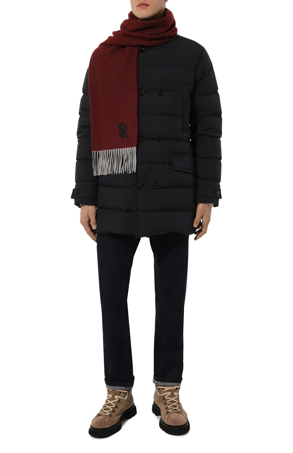 Кашемировый шарф с отделкой из кожи крокодила STEFANO RICCI, арт. MWA0300030/6853, фото 3