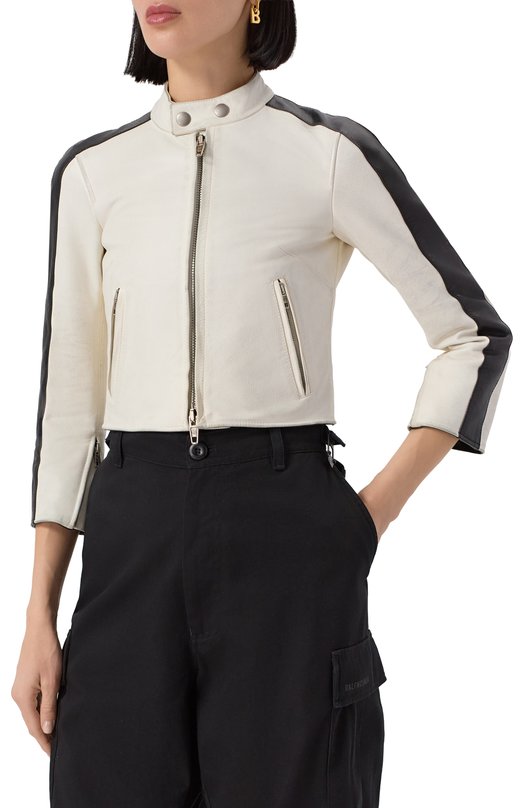 Кожаная куртка Balenciaga 747076/T0S08 Белый  747076/T0S08 Фото 3