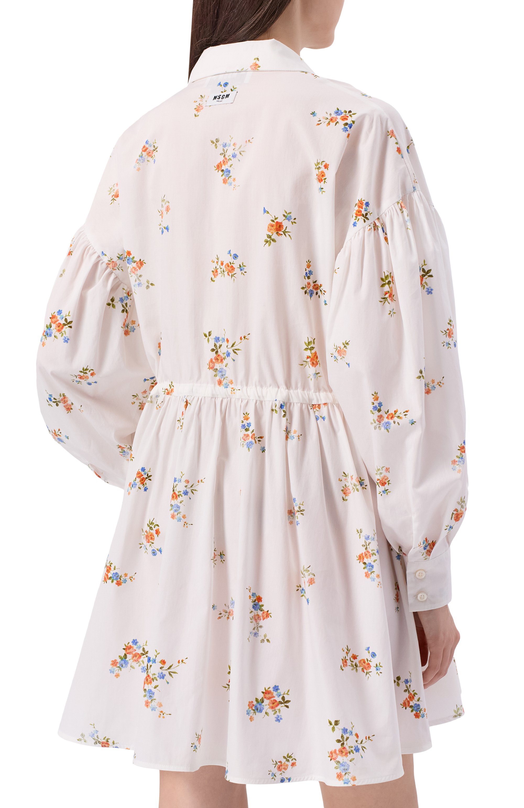 Хлопковое платье MSGM белого цвета по цене 68900 руб., арт. 4041MDA36/267157, фото 3 Хлопковое платье MSGM, арт. 4041MDA36/267157, фото 3