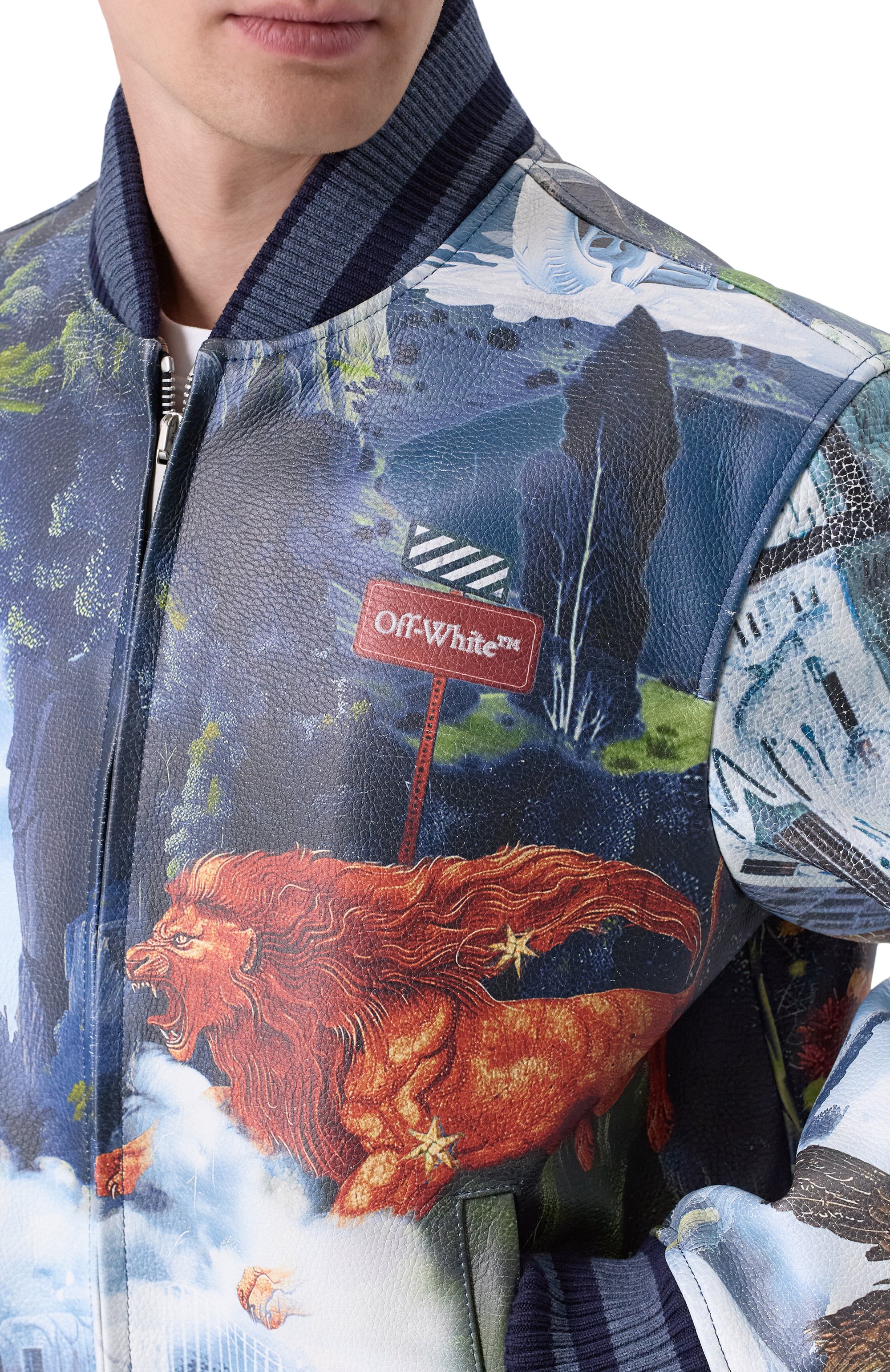 Кожаный бомбер OFF-WHITE, арт. 0MJA13JF25LEA003, фото 5