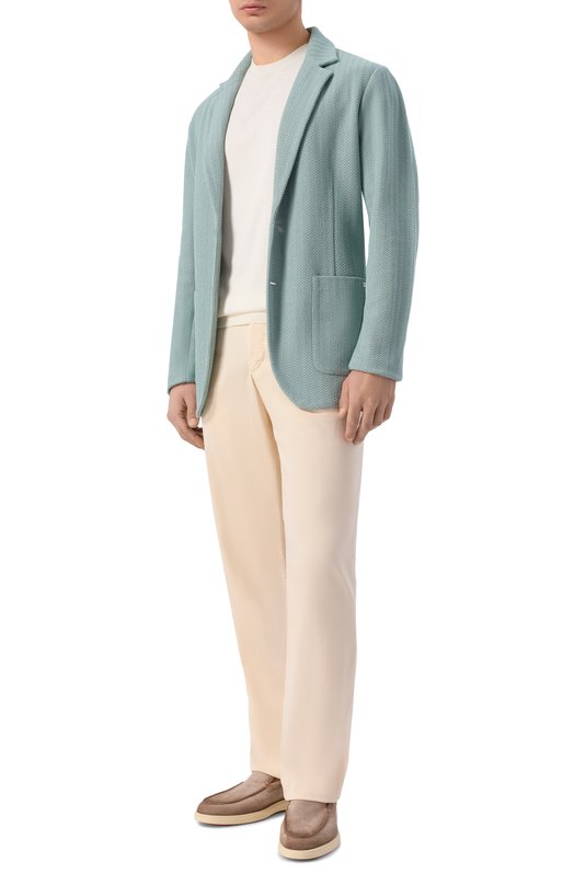 Пиджак из шелка и хлопка Stefano Ricci K616442J02/F26111_003 Голубой  K616442J02/F26111_003 Фото 2