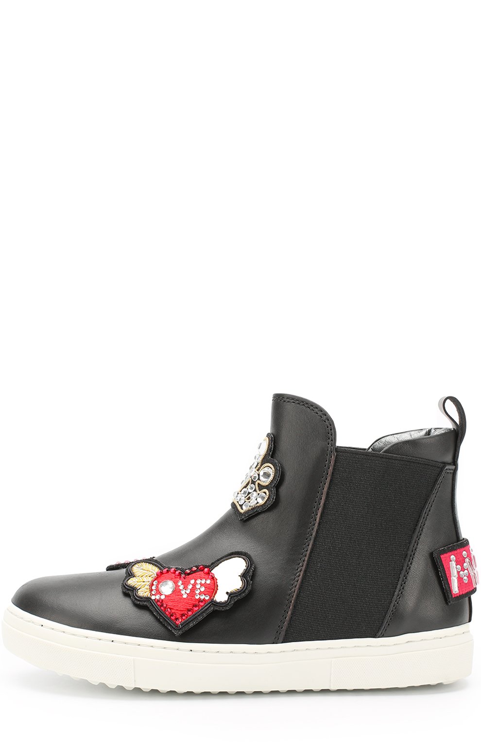 Высокие кожаные кеды с нашивками и эластичными вставками MISSOURI, арт. 16613/31-34, фото 2