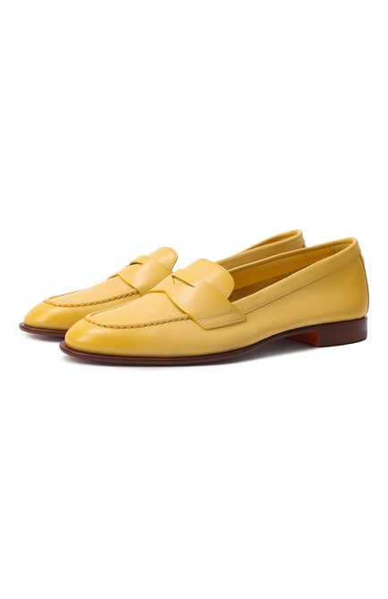 Женские кожаные пенни-лоферы SANTONI желтого цвета, арт. WUSG59962HAFSLGA | Фото 1 (Материал внутренний: Натуральная кожа; Драгоценные камни: Проставлено; Подошва: Плоская; Материал внешний: Натуральная кожа; Каблук высота: Низкий; Материал сплава: Проставлено)