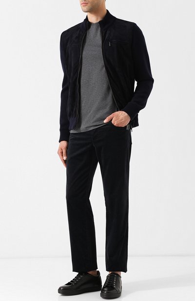 Однотонная хлопковая футболка ZEGNA, арт. UR526/706R, фото 2