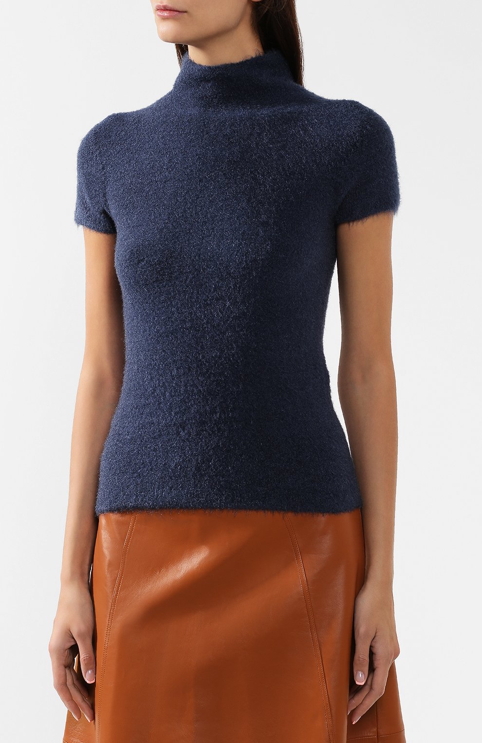 Топ из вискозы GIORGIO ARMANI темно-синего цвета по цене 57950 руб., арт. 6GAMA4/AMA9Z, фото 3 Топ из вискозы GIORGIO ARMANI, арт. 6GAMA4/AMA9Z, фото 3